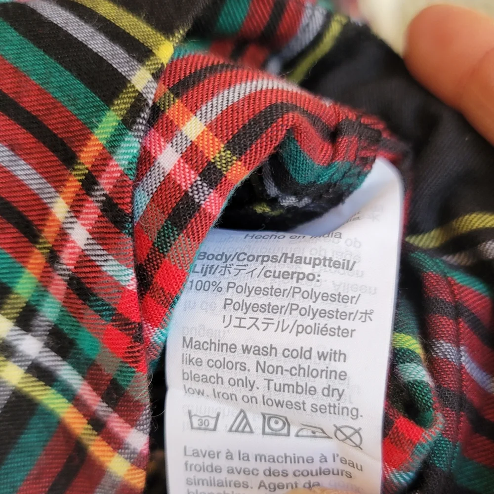 New! J Crew Crewcuts Girls Flannel Nightgown Black Tartan Plaid NWT